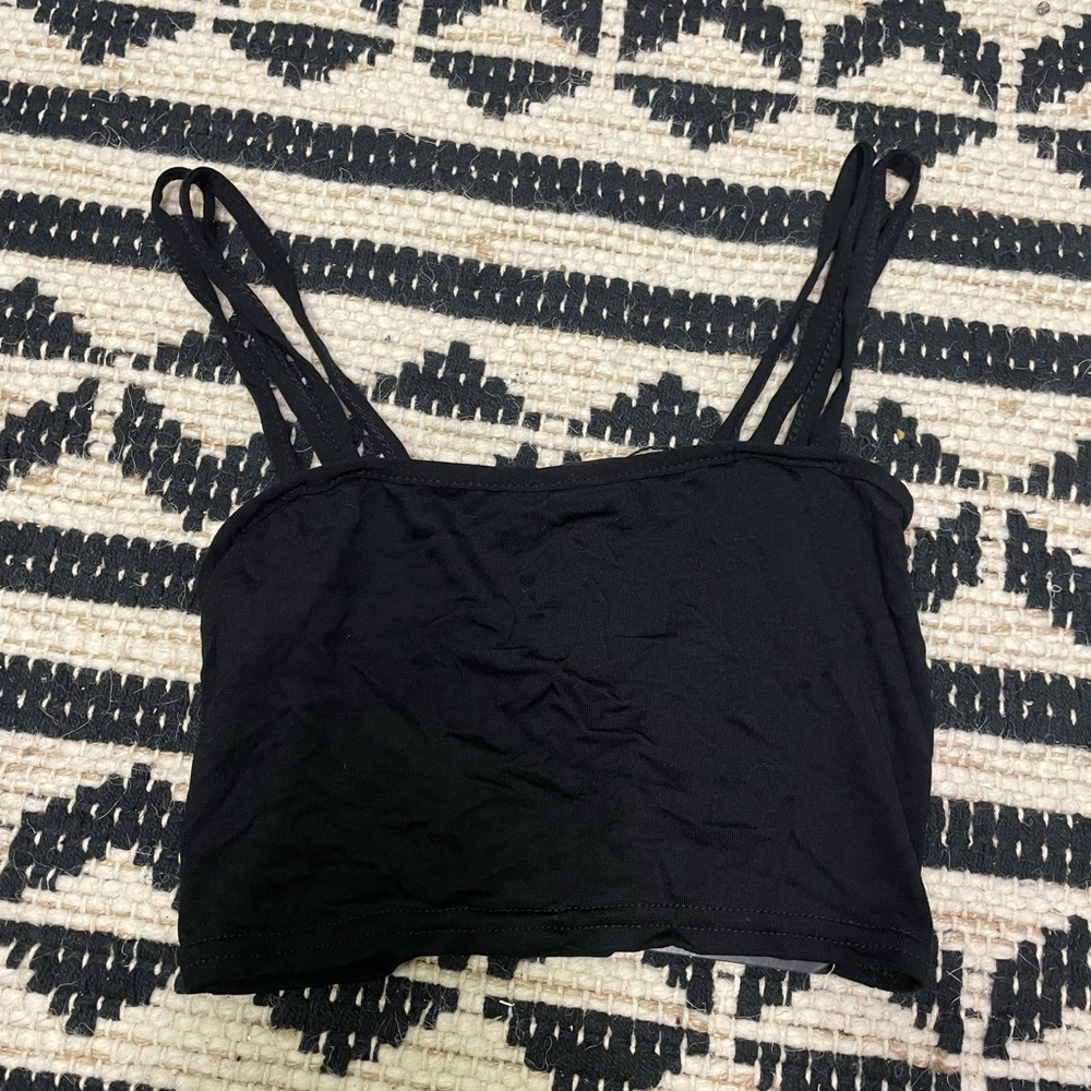 plt double strap crop top